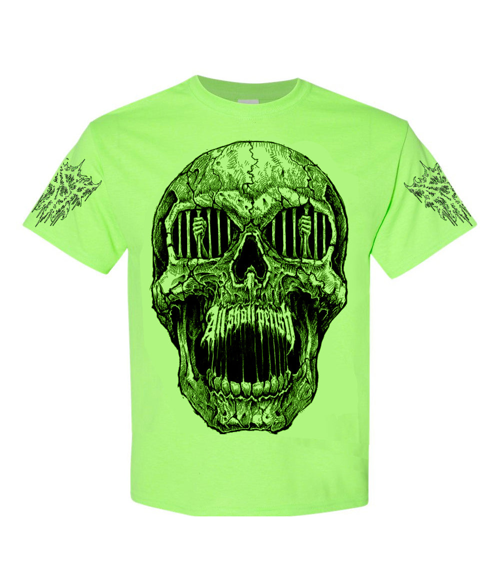 All Shall Perish - Skull Fang Neon Green Tee