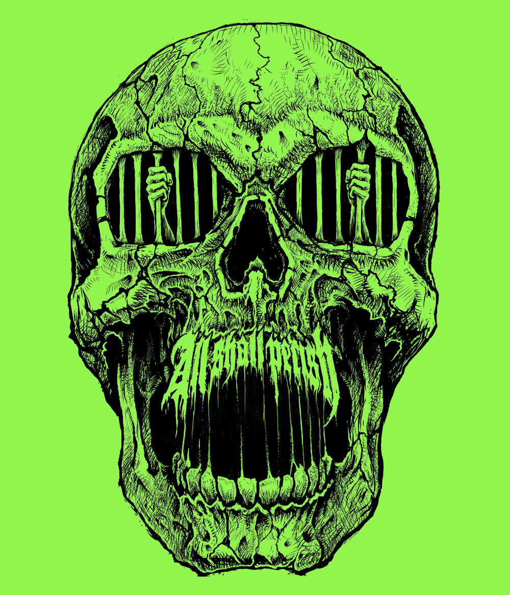 All Shall Perish - Skull Fang Neon Green Tee